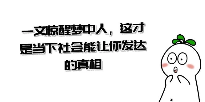 某公众号付费文章《一文惊醒梦中人，这才是当下社会能让你发达的真相》-云帆学社