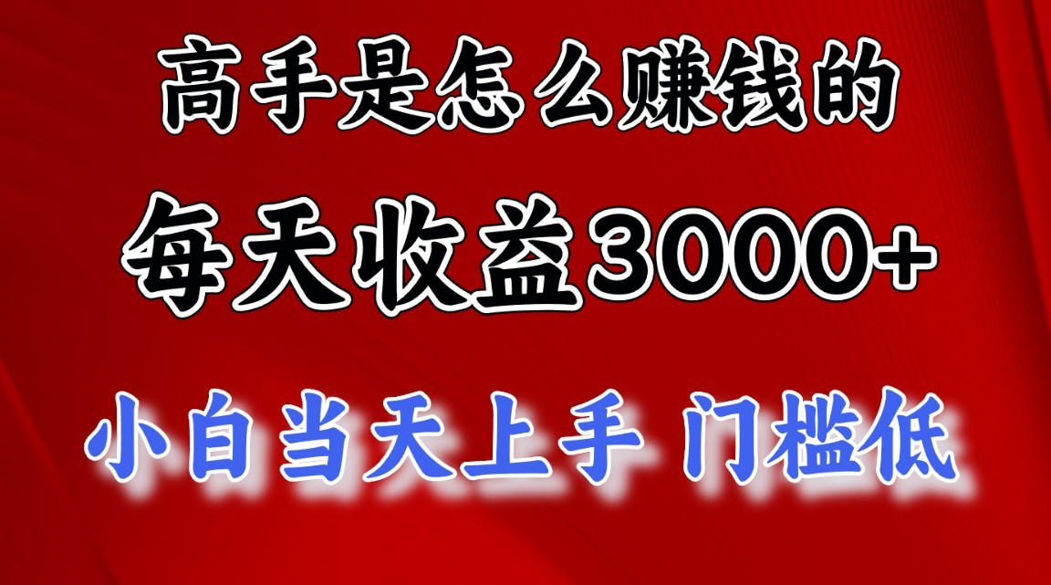 高手是怎么赚钱的，一天收益3000+，闷声发财项目，不是一般人能看懂的-云帆学社