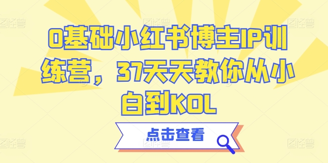 0基础小红书博主IP训练营，37天天教你从小白到KOL-云帆学社