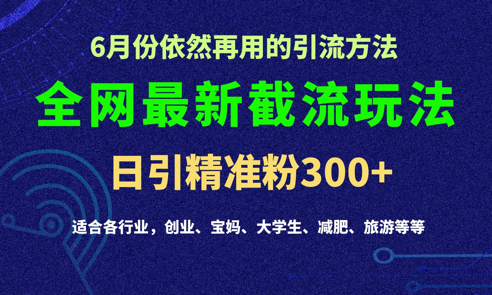 2024全网最新截留玩法，每日引流突破300+-云帆学社