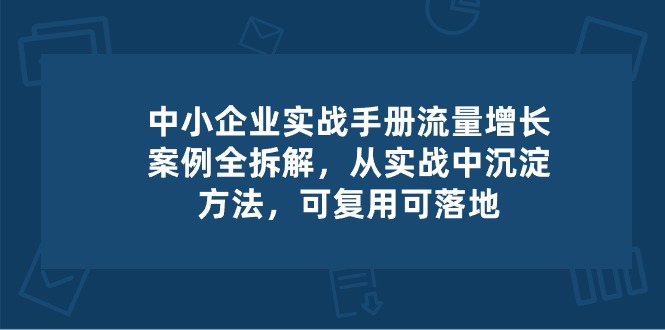 （10889期）中小 企业 实操手册-流量增长案例拆解，从实操中沉淀方法，可复用可落地-云帆学社