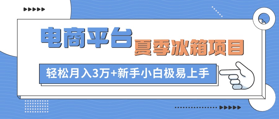 （10934期）电商平台夏季冰箱项目，轻松月入3万+，新手小白极易上手-云帆学社