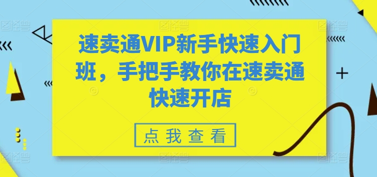 速卖通VIP新手快速入门班，手把手教你在速卖通快速开店-云帆学社