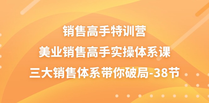 销售高手特训营，美业销售高手实操体系课，三大销售体系带你破局（38节）-云帆学社