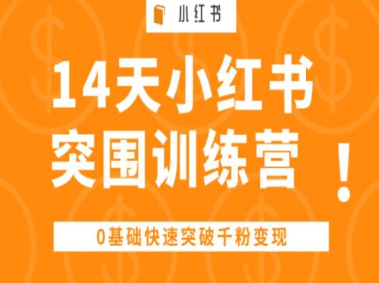 14天小红书突围训练营 ，0基础快速突破千粉变现-云帆学社