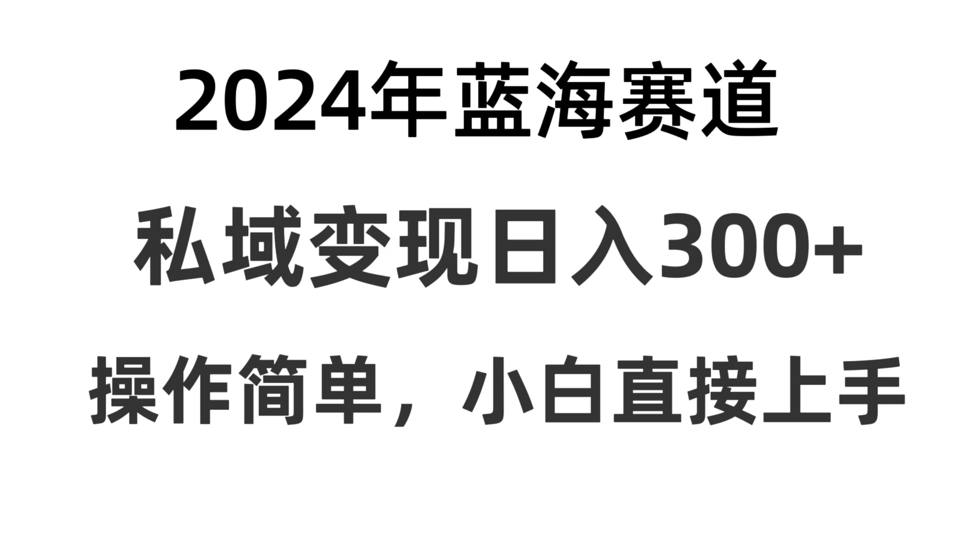 2024抖音蓝海赛道，私域变现日入300+，操作简单，每年只需一小时，纯小白可直接上手-云帆学社