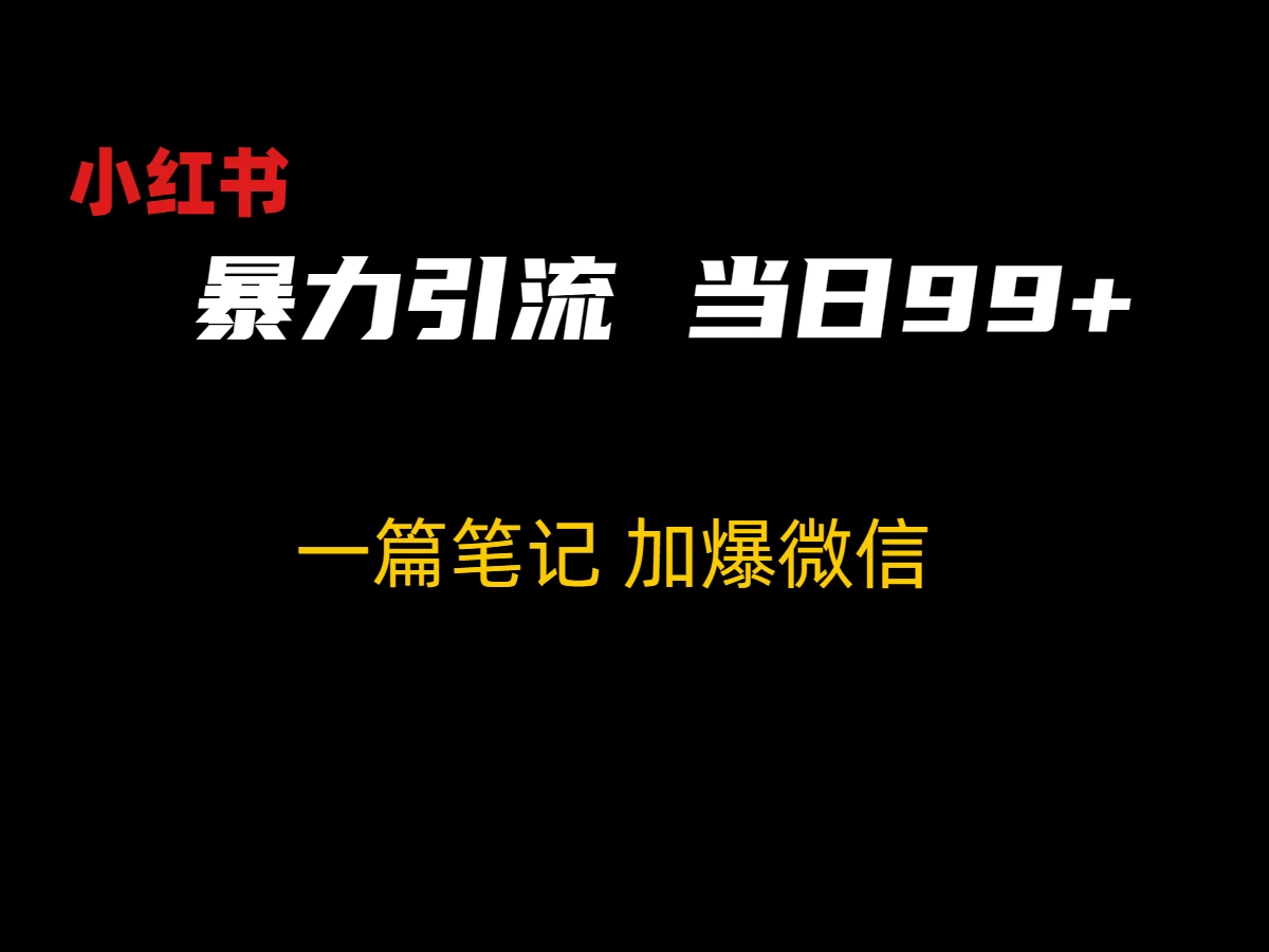 小红书暴力引流方法，当日99+，非常简单的引流方法-云帆学社