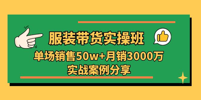 （11071期）服装带货实操培训班：单场销售50w+月销3000万实战案例分享（27节）-云帆学社