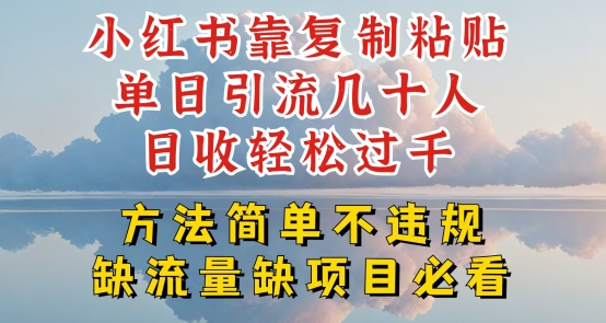 小红书靠复制粘贴单日引流几十人目收轻松过千，方法简单不违规-云帆学社