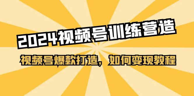 2024视频号训练营，视频号爆款打造，如何变现教程（20节课）-云帆学社