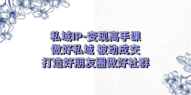 私域IP变现高手课：做好私域被动成交，打造好朋友圈做好社群（18节）-云帆学社