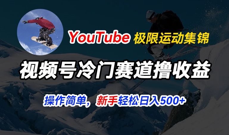 视频号冷门赛道撸收益，YouTube搬运极限运动集锦，暴力起号，操作简单流量高，轻松日入5张-云帆学社