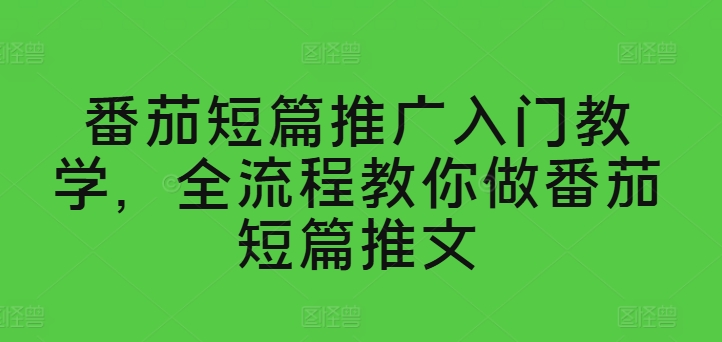 番茄短篇推广入门教学，全流程教你做番茄短篇推文-云帆学社