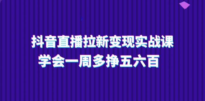 抖音直播拉新变现实操课，学会一周多挣五六百（15节课）-云帆学社