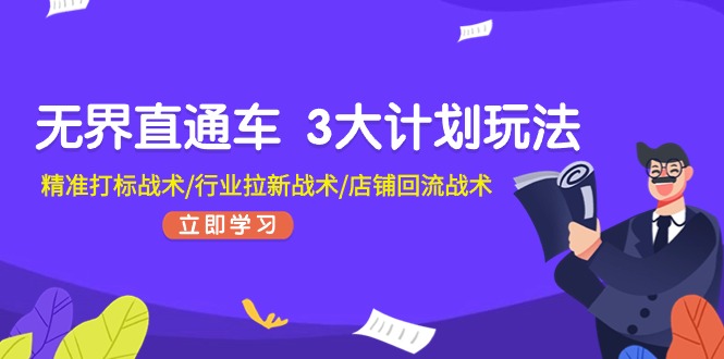 无界直通车3大计划玩法，精准打标战术/行业拉新战术/店铺回流战术-云帆学社