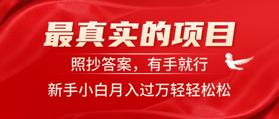 （11362期）最真实的项目，照抄答案，有手就行，新手小白月入过万轻轻松松-云帆学社