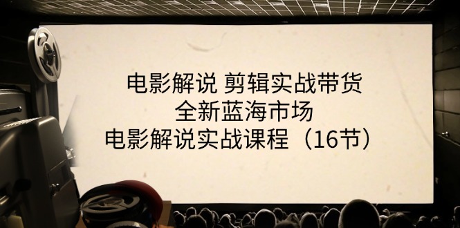 电影解说剪辑实战带货全新蓝海市场，电影解说实战课程（16节）-云帆学社