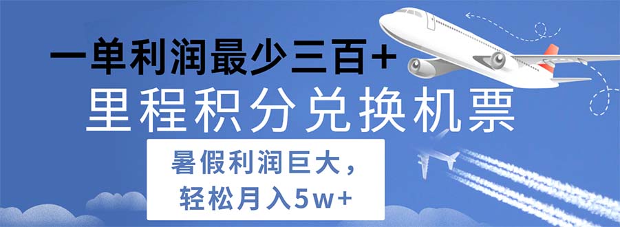 （11385期）2024暑假利润空间巨大的里程积分兑换机票项目，每一单利润最少500-云帆学社