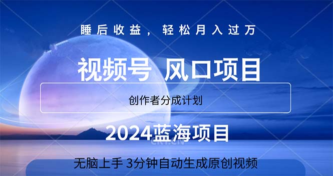 （11388期）2024蓝海项目，3分钟自动生成视频，月入过万-云帆学社