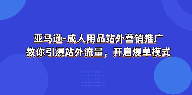 （11398期）亚马逊-成人用品 站外营销推广  教你引爆站外流量，开启爆单模式-云帆学社