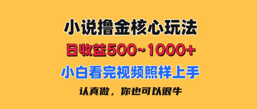 （11461期）小说撸金核心玩法，日收益500-1000+，小白看完照样上手，0成本有手就行-云帆学社