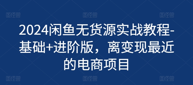 2024闲鱼无货源实战教程-基础+进阶版，离变现最近的电商项目-云帆学社