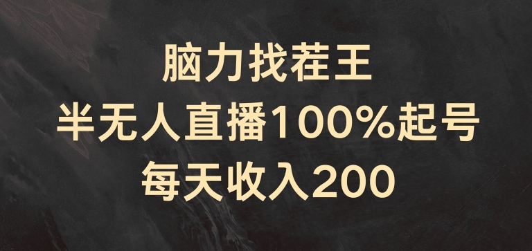 脑力找茬王，半无人直播100%起号，每天收入200+-云帆学社