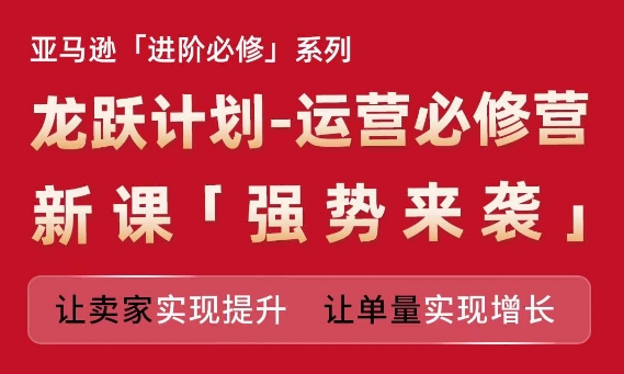 亚马逊进阶必修系列，龙跃计划-运营必修营新课，让卖家实现提升 让单量实现增长-云帆学社