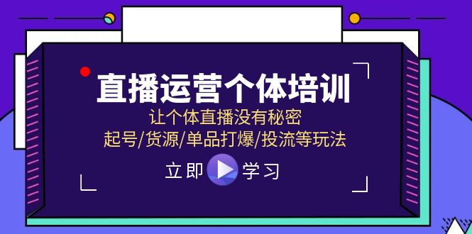 （11636期）直播运营个体培训，让个体直播没有秘密，起号/货源/单品打爆/投流等玩法-云帆学社