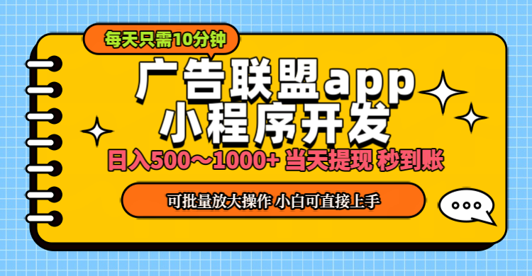 （11645期）小程序开发 广告赚钱 日入500~1000+ 小白轻松上手！-云帆学社