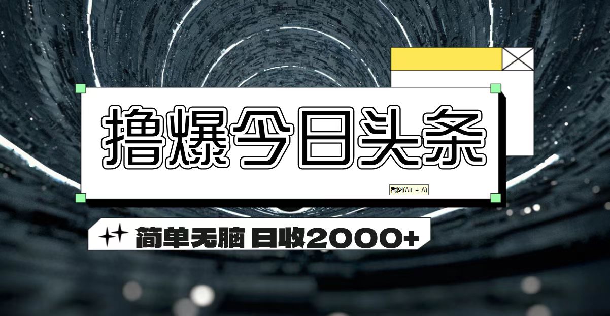 （11665期）撸爆今日头条 简单无脑操作 日收2000+-云帆学社