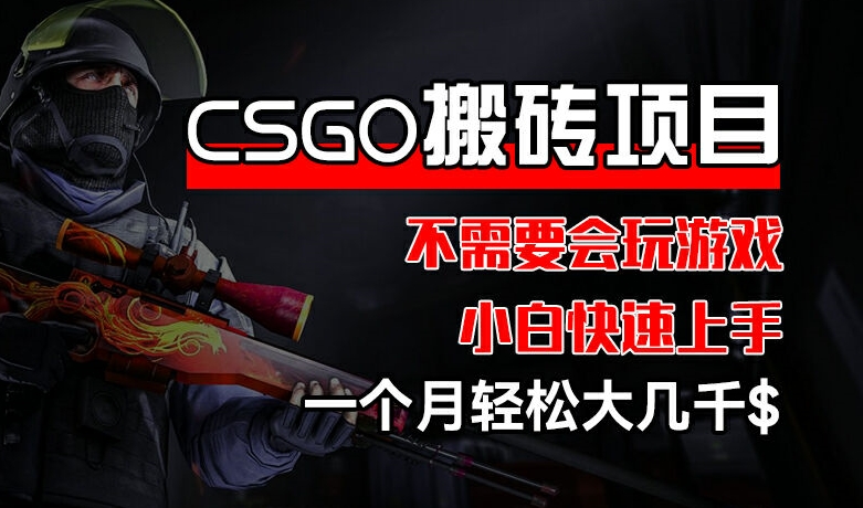 CSGO 装备搬砖项目，操作简单，不需要会玩游戏，小白也能快速上手，一个月轻松大几千-云帆学社