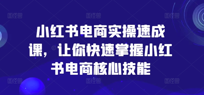 小红书电商实操速成课，让你快速掌握小红书电商核心技能-云帆学社