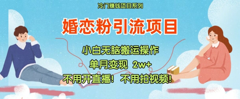 小红书婚恋粉引流，不用开直播，不用拍视频，不用做交付-云帆学社