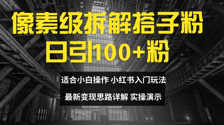 像素级拆解搭子粉，日引100+，小白看完可上手，最新变现思路详解-云帆学社