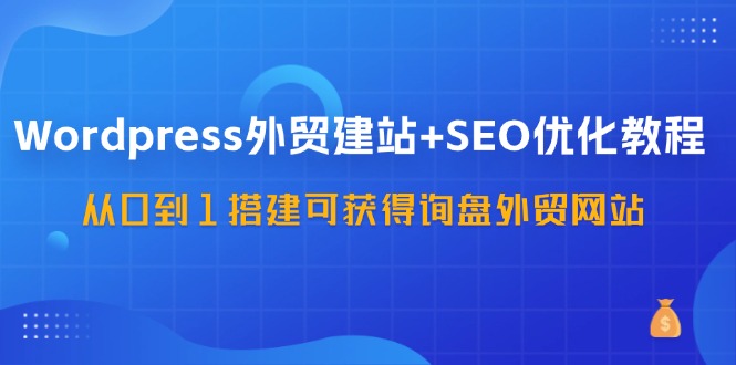 WordPress外贸建站+SEO优化教程，从0到1搭建可获得询盘外贸网站（57节课）-云帆学社