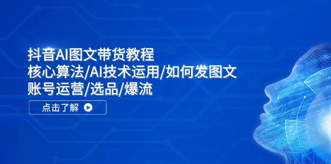 （11958期）抖音AI图文带货教程：核心算法/AI技术运用/如何发图文/账号运营/选品/爆流-云帆学社