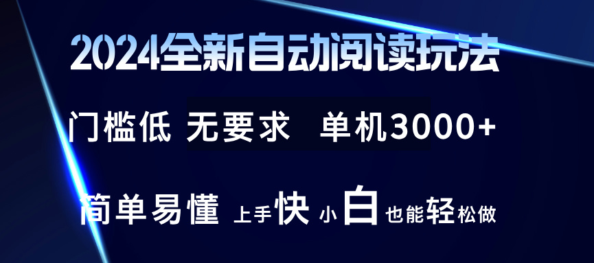 （12062期）2024全新自动阅读玩法 全新技术 全新玩法 单机3000+ 小白也能玩的转 也…-云帆学社