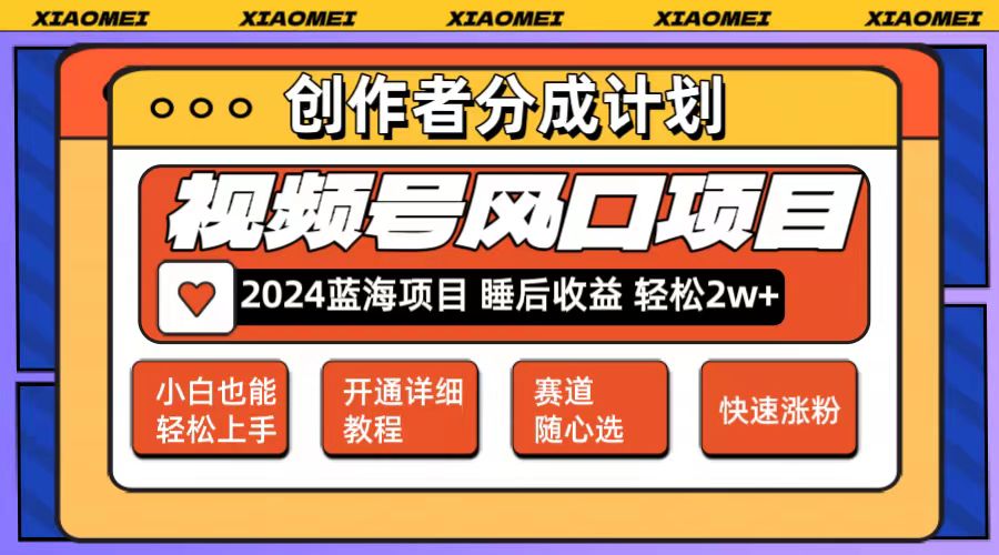 （12084期）微信视频号大风口项目 轻松月入2w+ 多赛道选择，可矩阵，玩法简单轻松上手-云帆学社