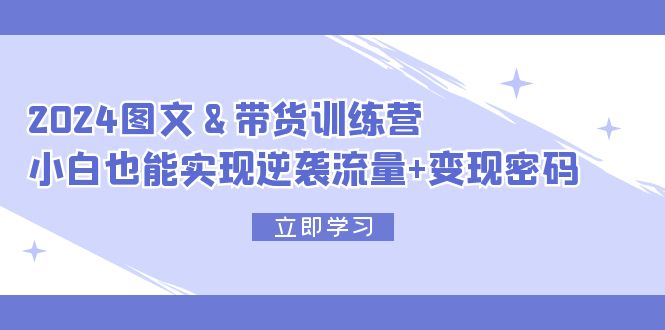 （12137期）2024 图文+带货训练营，小白也能实现逆袭流量+变现密码-云帆学社