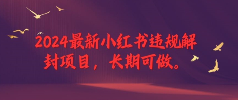 2024最新小红书违规解封项目，长期可做，一个可以做到退休的项目-云帆学社