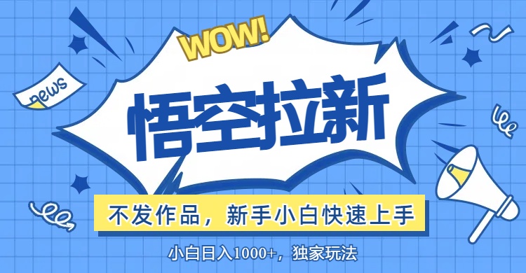 （12243期）悟空拉新最新玩法，无需作品暴力出单，小白快速上手-云帆学社