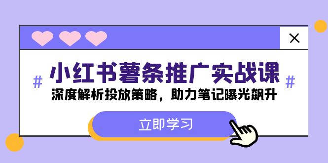 （12289期）小红书-薯 条 推 广 实战课：深度解析投放策略，助力笔记曝光飙升-云帆学社