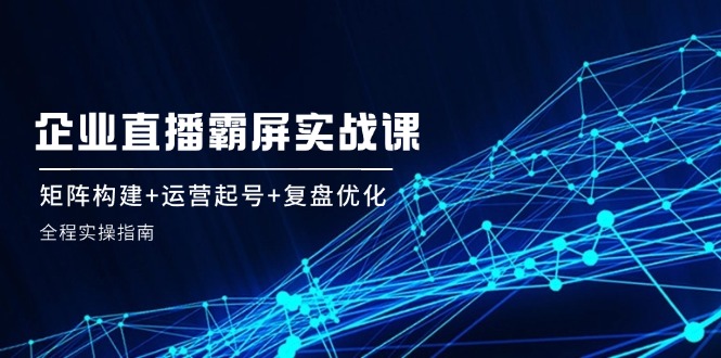 （12338期）企 业 直 播 霸 屏实战课：矩阵构建+运营起号+复盘优化，全程实操指南-云帆学社