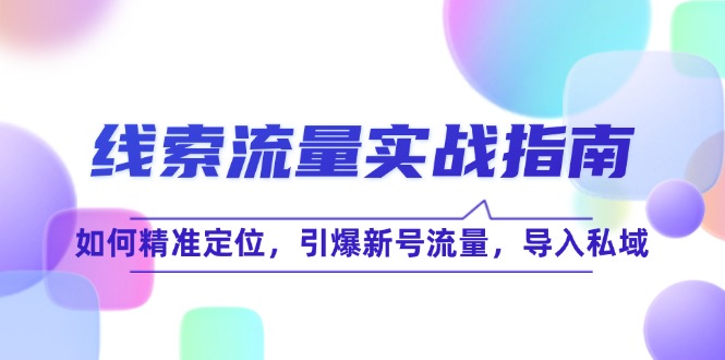 （12382期）线 索 流 量-实战指南：如何精准定位，引爆新号流量，导入私域-云帆学社