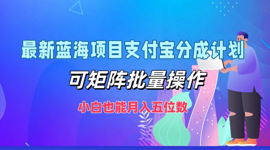 最新蓝海项目支付宝分成计划，可矩阵批量操作，小白也能月入五位数-云帆学社