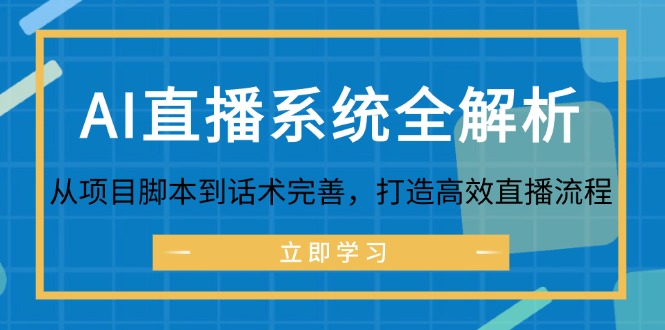 AI直播系统全解析：从项目脚本到话术完善，打造高效直播流程-云帆学社