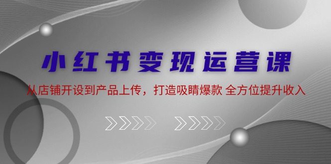 （12520期）小红书变现运营课：从店铺开设到产品上传，打造吸睛爆款 全方位提升收入-云帆学社