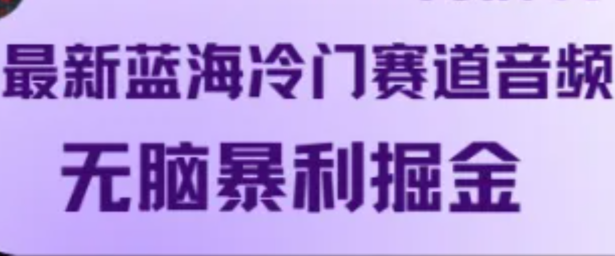 最新蓝海冷门赛道音频，无脑暴利掘金-云帆学社