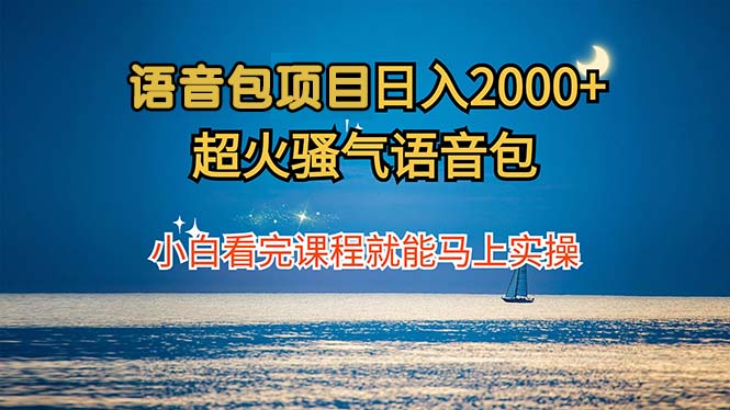 （12734期）语音包项目 日入2000+ 超火骚气语音包小白看完课程就能马上实操-云帆学社